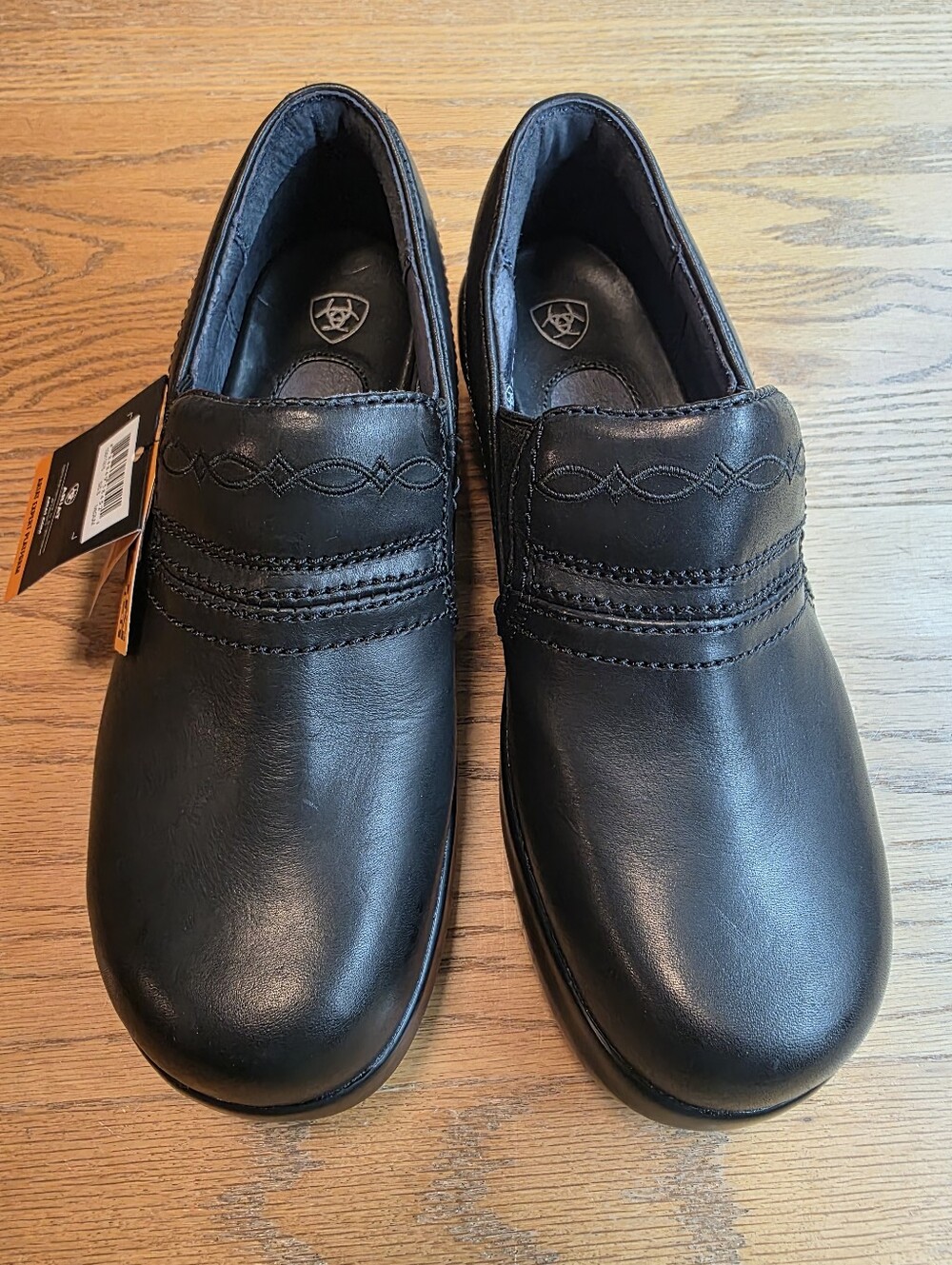 NWT Ariat Women's Expert Safety Clog Black Leather Comp Toe Work Shoes Size 8B
